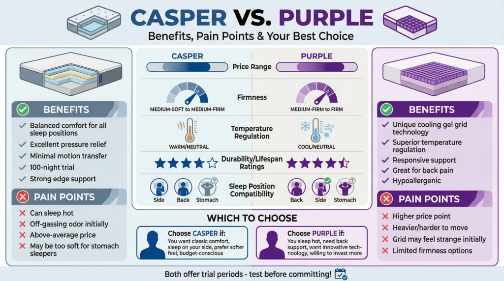 Casper vs Purple comparison